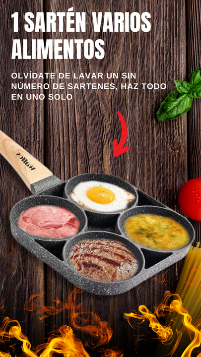 👩🏽‍🍳SARTÉN ANTIADHERENTE 4 ESPACIOS💥