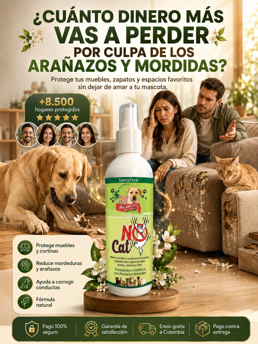 No cat no Dog-Protege muebles, cortinas y espacios del hogar.