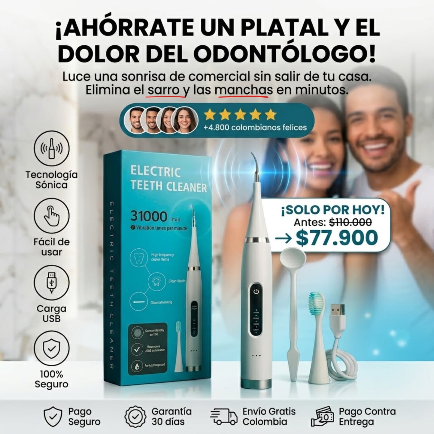 Kit Cepillo Electrico + Removedor Sarro-UltraSonic