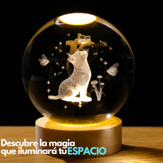 Lámpara de Michi de Luz Infinita 3D + Ebook Guia Para Entender a Tu Gato