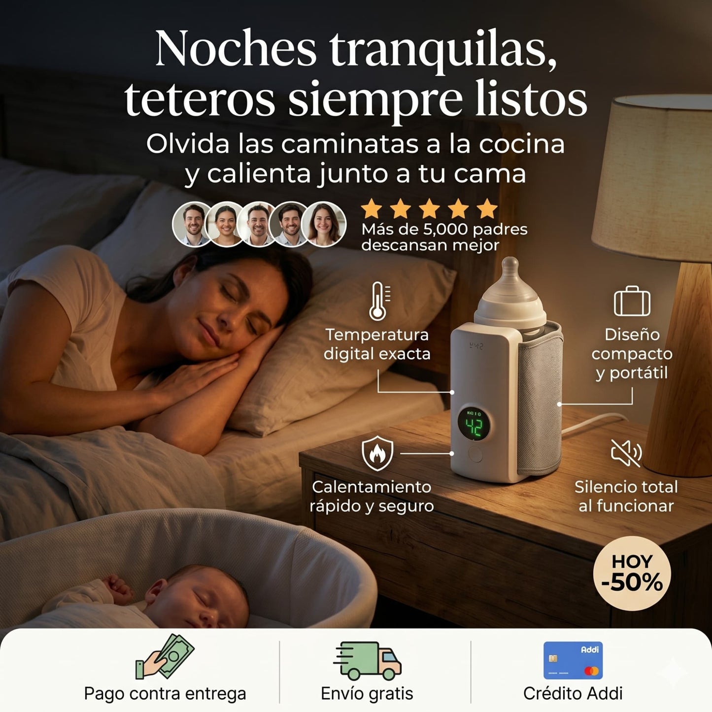 Calentador Tetero Portátil Con pantalla digital baby Love